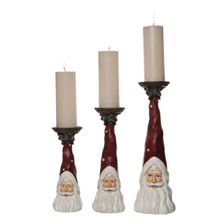 Santa Candle Pillars Set of 3