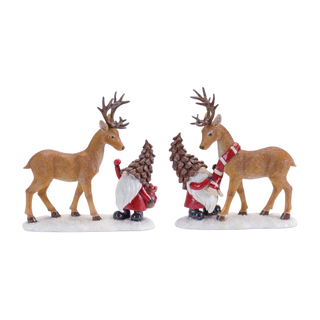 Santa Gnome With Deer 2A