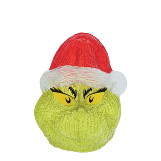 Santa Grinch Head Lit Figure
