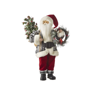 Santa Holding Tree and Wreath