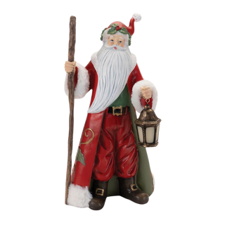 Santa With Lantern 13.5 Inch