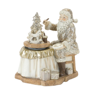Santa With Paint Brush 6.5 Inch Resin
