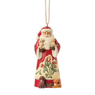 Santa With Pets Ornament