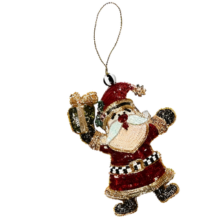 Santa Beaded Ornament