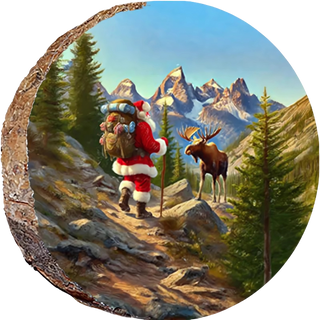 Santa and Moose Ornament