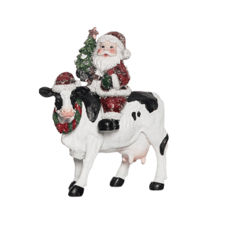 Santa and Cow Figure