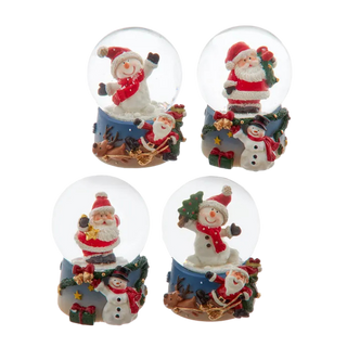 Santa and Snow Man Snow Globe Mini