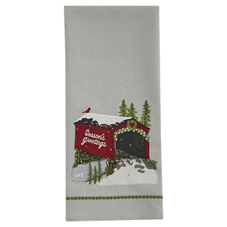 Seasons Greetings Bridge Dishtowel