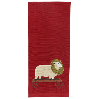 Sheep With Wreath Dishtowel