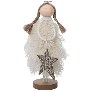Sm Plush Frosted Angel w/Star