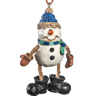 Snowman Blue Hat Ornament