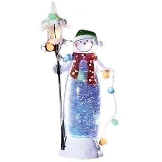 Snowman With Lamppost Shimmer