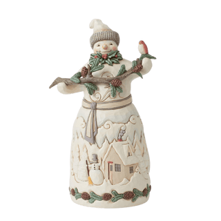 Snowman With Pine Garland