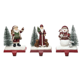 Snowman & Santa Bottle Brush Stocking Holder