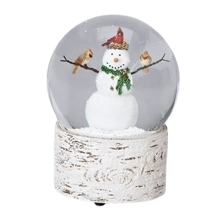 Snowman and Cardinal Musical Snow Globe