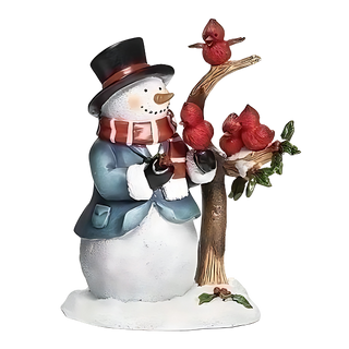 Snowman with Cardinal Tree