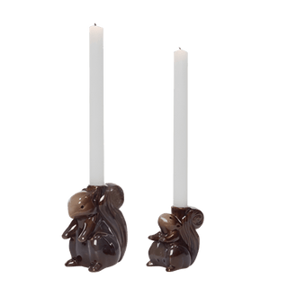 Stoneware Squirrel Candle Holder S2