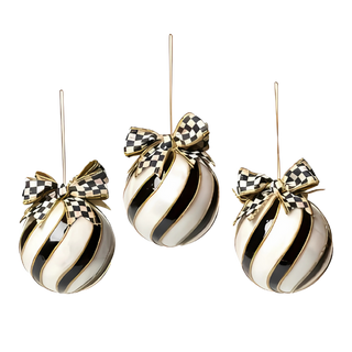 Striped Swirl Capiz Ornament Set of 3