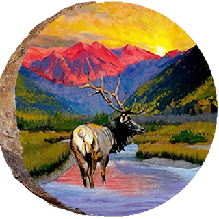 Sunset Elk Mountain Stream Ornament