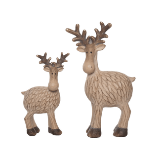 Textured Woodland Standing Moose Set of 2