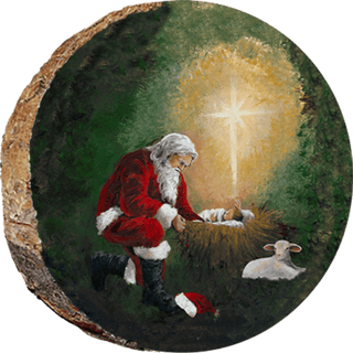 Traditional Kneeling Santa Ornament