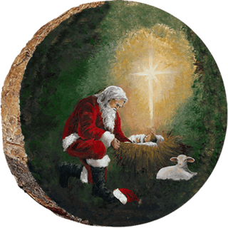 Traditional Kneeling Santa Ornament