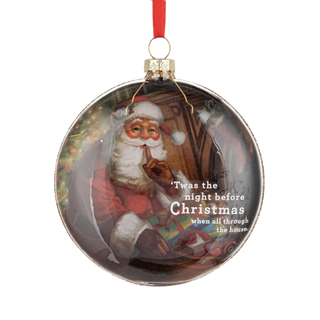 Twas The Night Before Christmas Glass Ornament