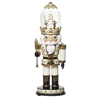 White Musical Nutcracker With Rotation