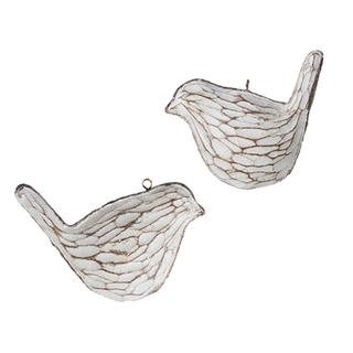 White Washed Bird Ornament