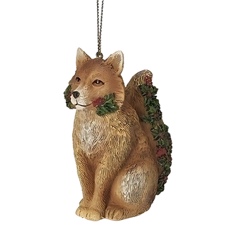 Woodcarved Fox Ornament