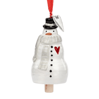 Xoxo Snowman Red Heart Mini Bell Ornament