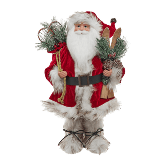 18" KSA Kringles Rustic Santa With Skis