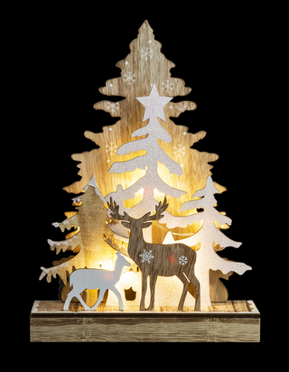 Deer in Forest Laser Cut Tree Fig