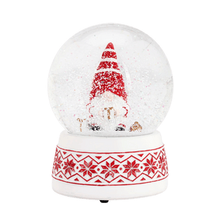 Musical Gnome with Present Snow Globe