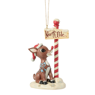 Rudolph by North Pole Sign Ornament