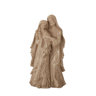 12" Resin Woodgrain & Gold wash Nativity
