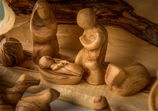 Modern Nativity with Solid Branch Stable S14