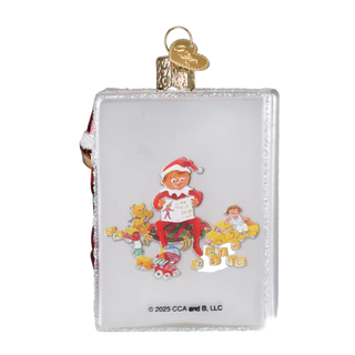 Christmas ornament with a gingerbread man and teddy bears on a white background