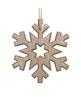 Small Wooden Snowflake Orn