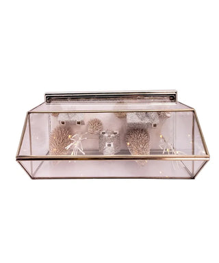 Lighted Village In Glass House