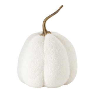 Fuzzy White Knit Gourd with Resin Stem