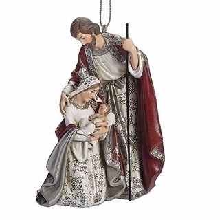 Red/Pewter Holy Family Ornament