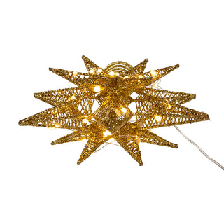 11" 60-Lt Warm White Twinkling  LED Gold Treetop