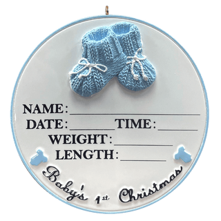 Baby Booties Blue Ornament