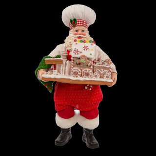 11" Fabriché™ Chef Santa with Gingerbread Train