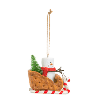 Smores Graham Cracker Sled Ornament