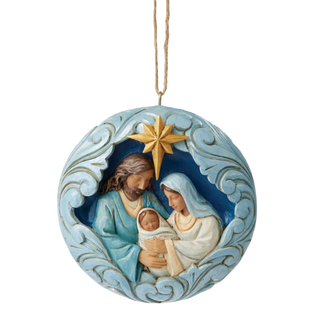 Blue and Gold Holy Family Ornament