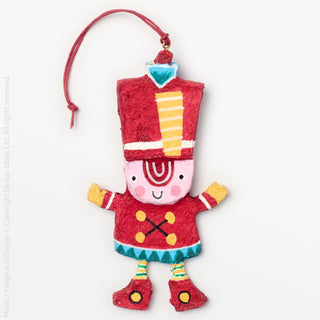 SUGARPLUM  COTTON MACHE TOY SOLDIER ORNAMENT