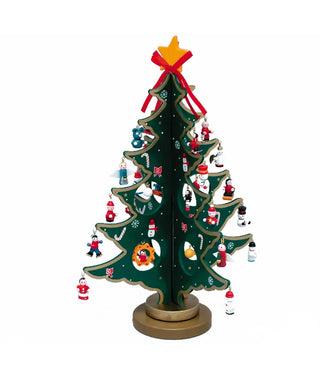 Wooden Tree With Miniature Ornaments