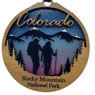Hiker Rocky Mountain National Park Blue Ornament
